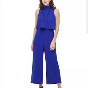 DKNY Solid High Neck Popover Jumpsuit